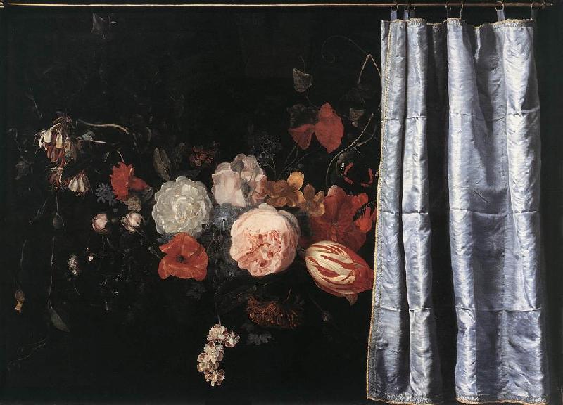 SPELT, Adrian van der Flower Still-Life with Curtain  uig Sweden oil painting art